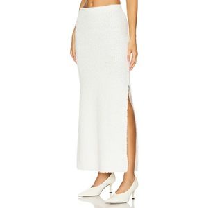 New LPA Evan Maxi Knit Skirt in Winter White
